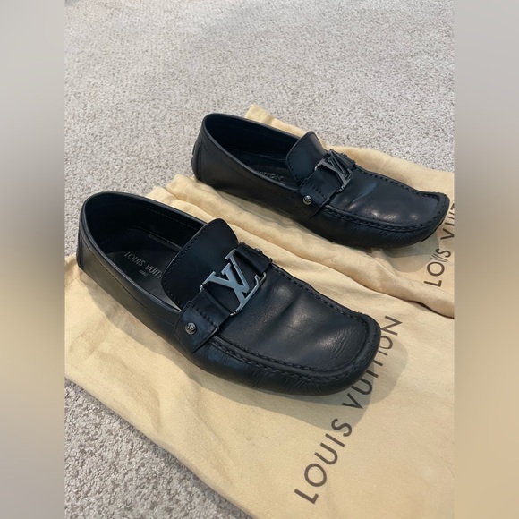 LOUIS VUITTON Monte Carlo Moccasin Black Calfskin Leather US Size 10.5 - Picture 13 of 13